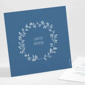 Carton reponse mariage Couronne de feuilles*Faire-part Elégant Outlet