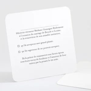 Carton reponse mariage Couronne eucalyptus*Faire-part Elégant Best