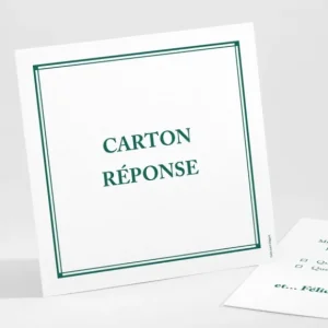 Carton reponse mariage Contemporain*Faire-part Elégant Sale