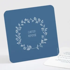 Carton reponse mariage Couronne de feuilles*Faire-part Elégant Outlet