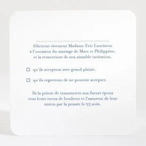 Carton reponse mariage Couronne de feuilles*Faire-part Elégant Outlet