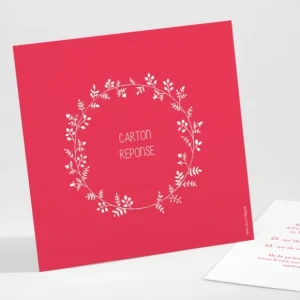 Carton reponse mariage Couronne de feuilles*Faire-part Elégant Outlet