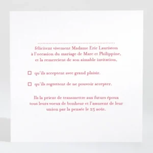 Carton reponse mariage Couronne de feuilles*Faire-part Elégant Outlet