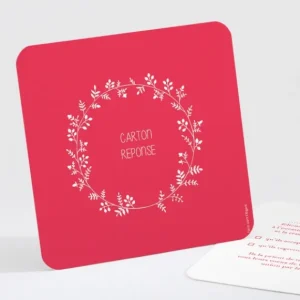 Carton reponse mariage Couronne de feuilles*Faire-part Elégant Outlet