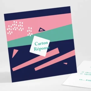 Carton reponse mariage Eightees*Faire-part Elégant Fashion
