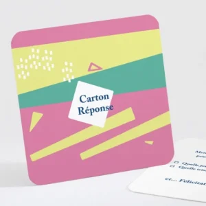 Carton reponse mariage Eightees*Faire-part Elégant Fashion