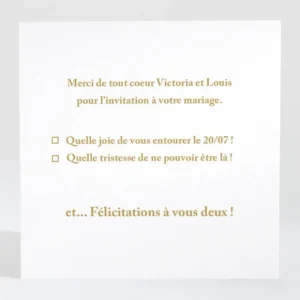 Carton reponse mariage Eightees*Faire-part Elégant Fashion