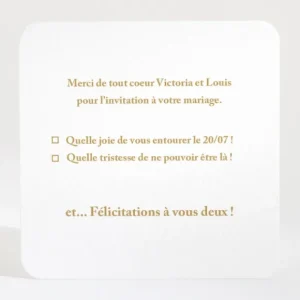 Carton reponse mariage Eightees*Faire-part Elégant Fashion
