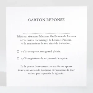 Carton reponse mariage Elegance scandinave*Faire-part Elégant Hot