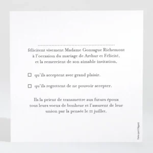 Carton reponse mariage Elegantes baies*Faire-part Elégant Discount