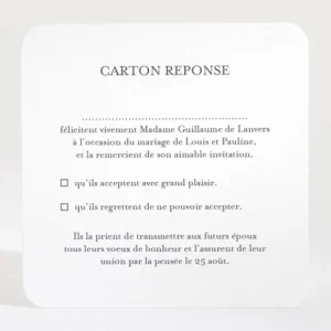 Carton reponse mariage Elegance scandinave*Faire-part Elégant Hot