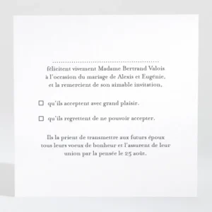 Carton reponse mariage Feuillage chic*Faire-part Elégant Sale