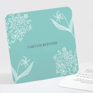 Carton reponse mariage Feuillage chic*Faire-part Elégant Sale