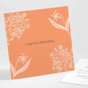 Carton reponse mariage Feuillage chic*Faire-part Elégant Sale