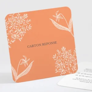 Carton reponse mariage Feuillage chic*Faire-part Elégant Sale
