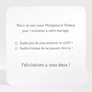 Carton reponse mariage Fifties*Faire-part Elégant Discount