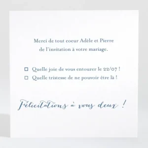 Carton reponse mariage Jolie fleur*Faire-part Elégant Discount