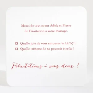 Carton reponse mariage Jolie fleur*Faire-part Elégant Discount