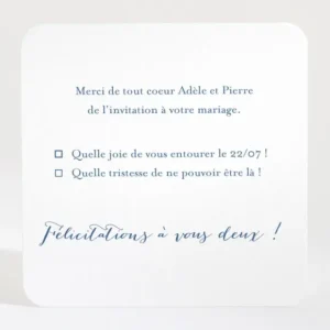 Carton reponse mariage Jolie fleur*Faire-part Elégant Discount