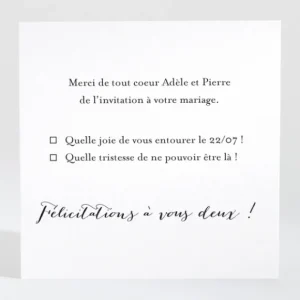 Carton reponse mariage Jolie fleur*Faire-part Elégant Discount