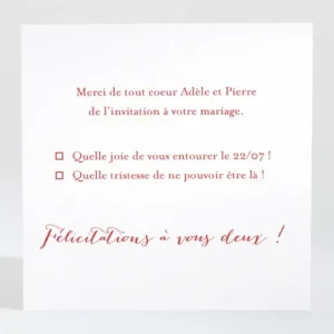 Carton reponse mariage Jolie fleur*Faire-part Elégant Discount