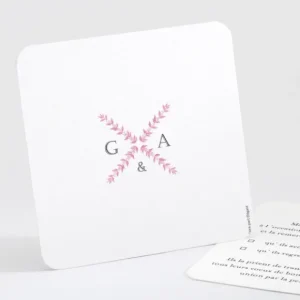Carton reponse mariage Lauriers*Faire-part Elégant Outlet