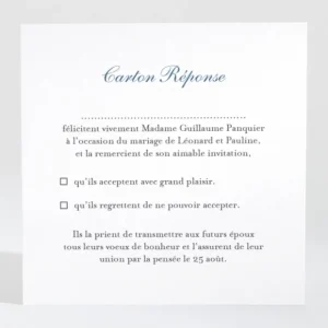 Carton reponse mariage Liberty elegant*Faire-part Elégant Clearance