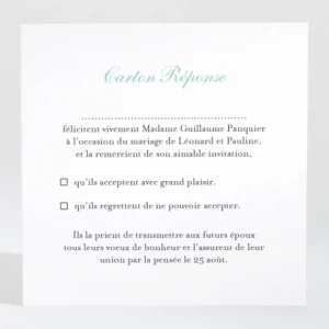 Carton reponse mariage Liberty elegant*Faire-part Elégant Clearance