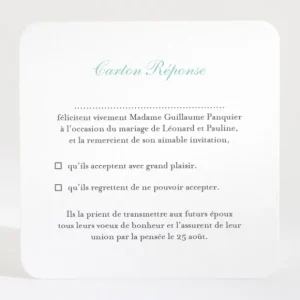 Carton reponse mariage Liberty elegant*Faire-part Elégant Clearance