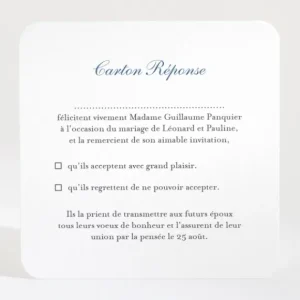 Carton reponse mariage Liberty elegant*Faire-part Elégant Clearance