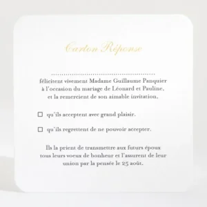 Carton reponse mariage Liberty elegant*Faire-part Elégant Clearance