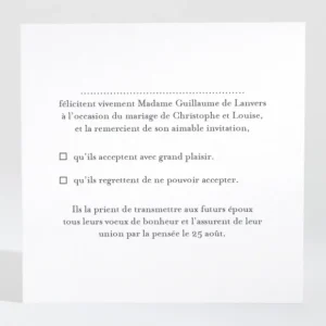 Carton reponse mariage Medaillon elegant*Faire-part Elégant Online