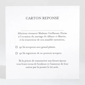 Carton reponse mariage Napoleon III*Faire-part Elégant Hot