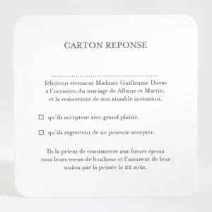 Carton reponse mariage Napoleon III*Faire-part Elégant Hot