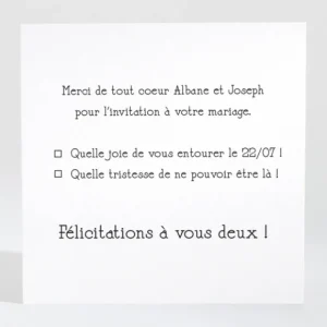 Carton reponse mariage Passion vegetale*Faire-part Elégant Hot