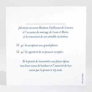 Carton reponse mariage Pattern montagneux*Faire-part Elégant Hot