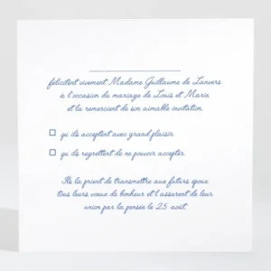 Carton reponse mariage Pattern tendance vague*Faire-part Elégant Fashion