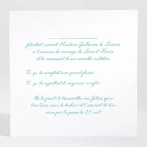 Carton reponse mariage Pattern tendance vague*Faire-part Elégant Fashion