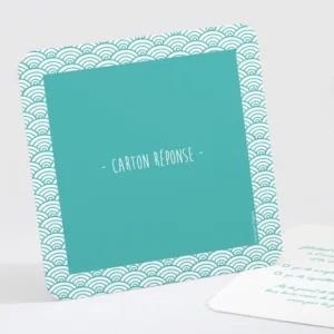 Carton reponse mariage Pattern tendance vague*Faire-part Elégant Fashion