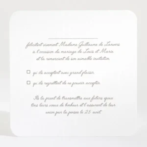 Carton reponse mariage Pattern tendance vague*Faire-part Elégant Fashion