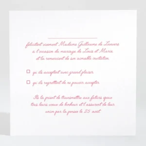 Carton reponse mariage Pattern tendance vague*Faire-part Elégant Fashion