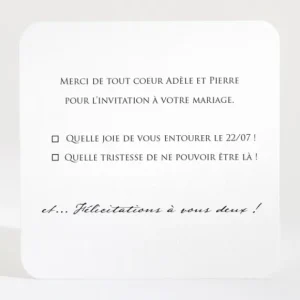 Carton reponse mariage Portrait moderne*Faire-part Elégant Sale