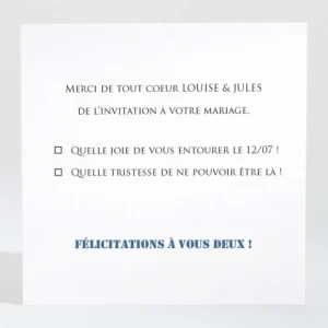 Carton reponse mariage Symphonie*Faire-part Elégant Outlet