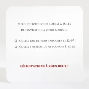 Carton reponse mariage Symphonie*Faire-part Elégant Outlet