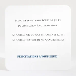 Carton reponse mariage Symphonie*Faire-part Elégant Outlet