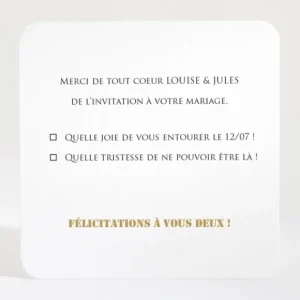 Carton reponse mariage Symphonie*Faire-part Elégant Outlet