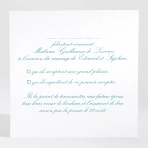 Carton reponse mariage Traditionnel couleur*Faire-part Elégant Hot