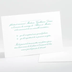 Carton reponse mariage Tradi rectangle couleur*Faire-part Elégant Hot