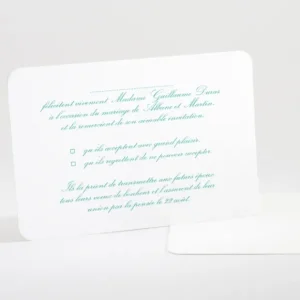 Carton reponse mariage Tradi rectangle couleur*Faire-part Elégant Hot