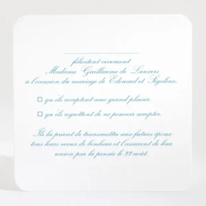 Carton reponse mariage Traditionnel couleur*Faire-part Elégant Hot